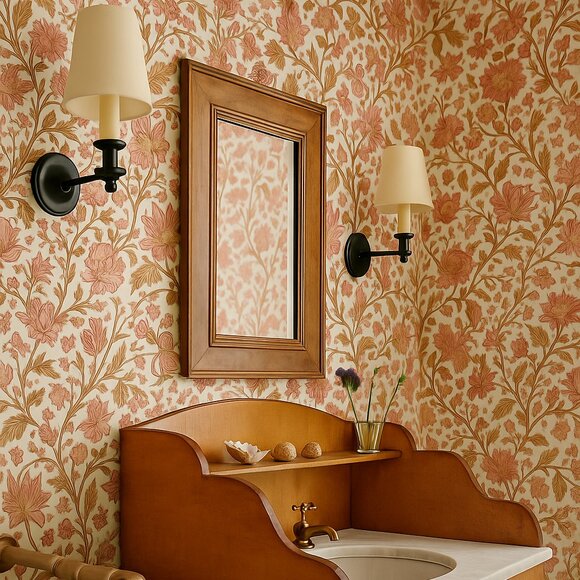 1970s Vintage Floral Paisley Wallpaper - Picture 7 of 10